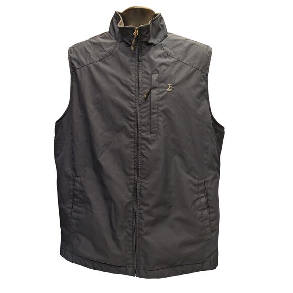 IZOD Fleece Lined Windbreaker Vest Mens Large Midnight Zip Up Golf Layer 606424 - Picture 1 of 14